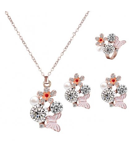 SET561 - Crystal butterfly diamond earrings